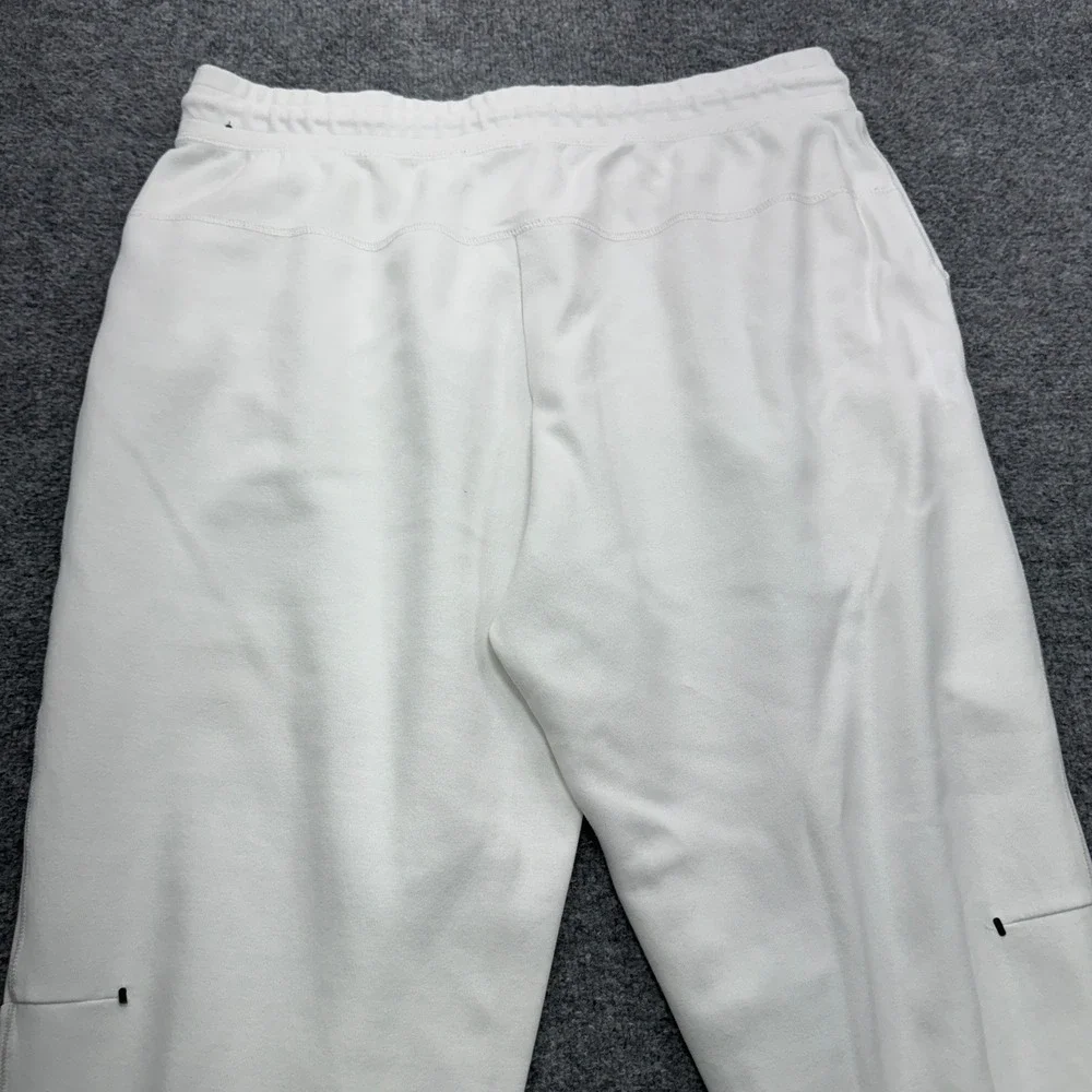 Nike Tech Fleece Jogger Pants Mens XL White Tapered Zipper Pocket Athletic